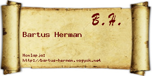 Bartus Herman névjegykártya