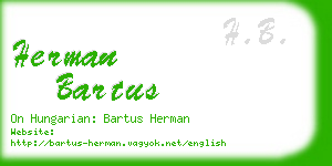 herman bartus business card